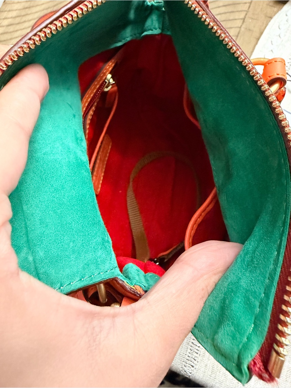 Dooney & Bourke Salmon Leather nano Satchel - Picture 7 of 10